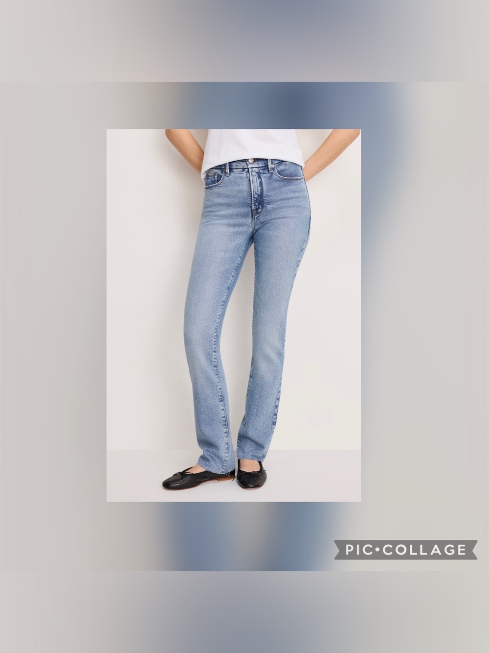 Good American Soft Tech Good Legs Straight Jeans